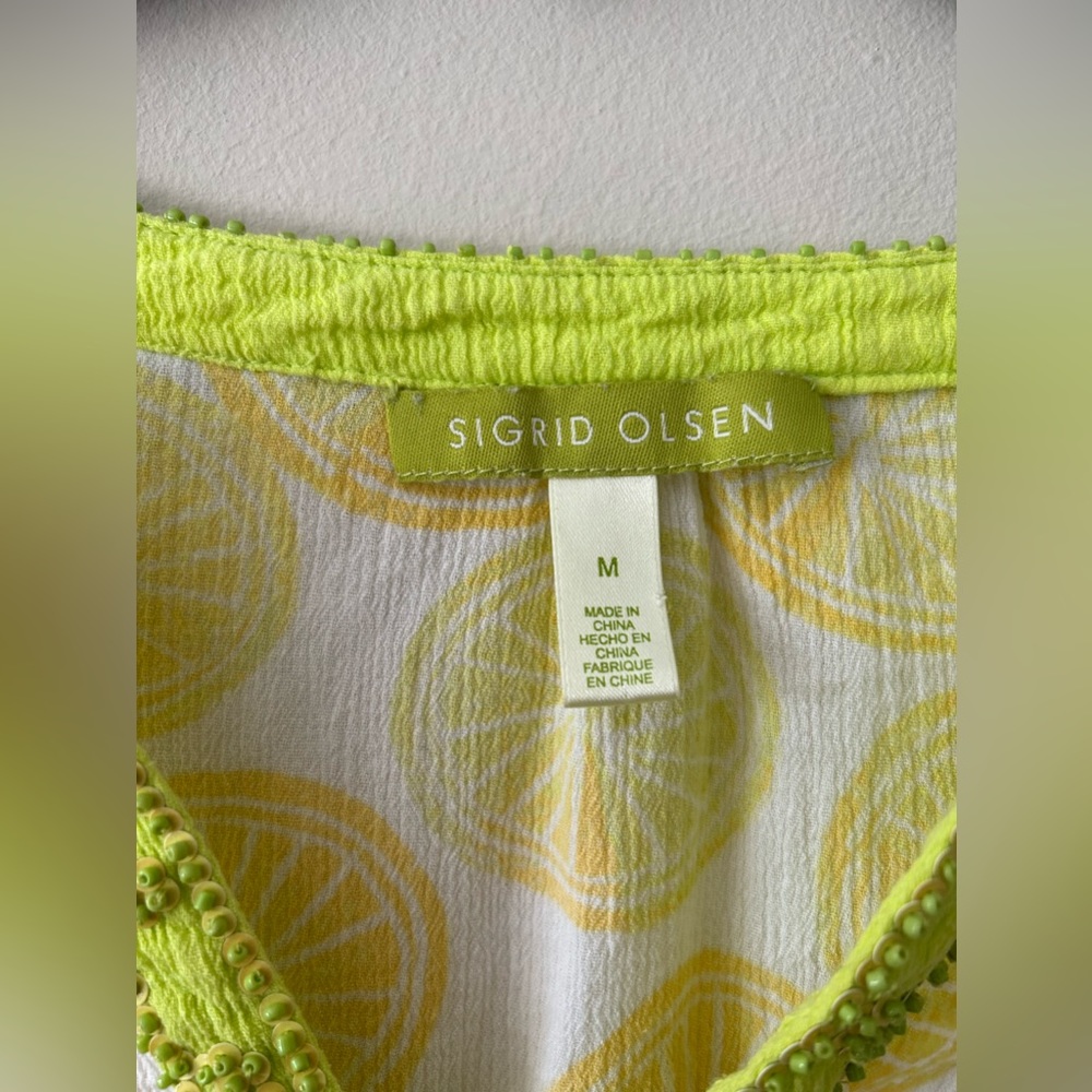 Sigrid Olsen Citrus Print Gauze Tunic In Size Med… - image 3